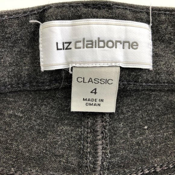 Liz Claiborne Heather Gray Stretch Pants 4 Classic - Picture 2 of 5